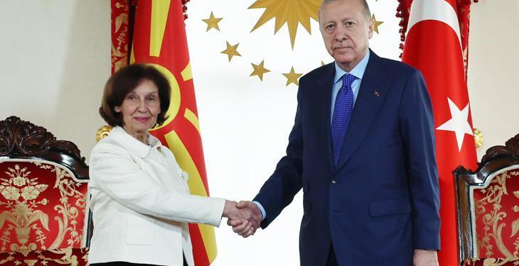Cumhurbaşkanı Erdoğan Kuzey Makedonya Cumhurbaşkanı Gordana Siljanovska-Davkova ile görüştü